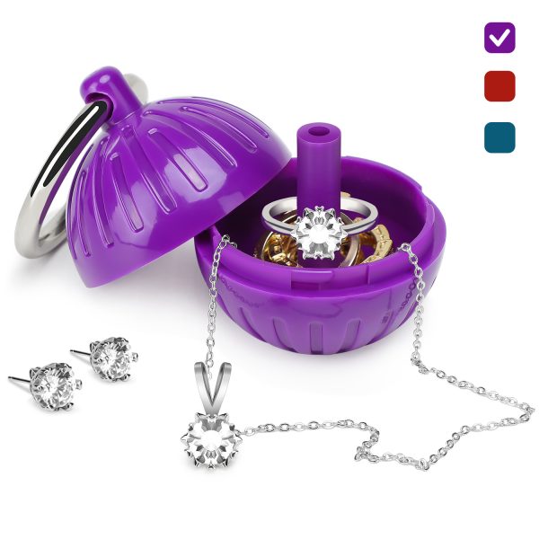 portable travel jewelry box purple