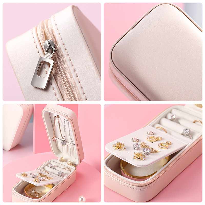 small leather jewelry travel case