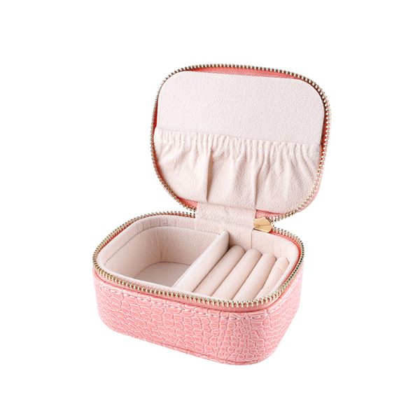 travel size jewelry box pink